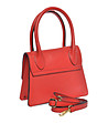 Малка червена дамска кожена чанта-2 снимка