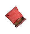 Малка червена дамска кожена чанта-4 снимка