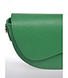 Дамска кожена чанта през рамо в зелено-3 снимка