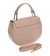 Малка кожена дамска чанта в цвят пудра-2 снимка