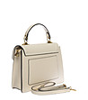 Кожена дамска светлобежова чанта-2 снимка