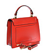 Червена дамска чанта от естествена кожа-2 снимка
