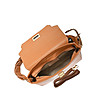 Дамска чанта от естествена кожа в цвят коняк Bretta-4 снимка