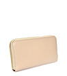 Дамски портфейл от естествена кожа в нюанс на бежов цвят Biana-2 снимка