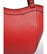 Дамска червена чанта от естествена кожа-4 снимка