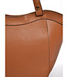 Дамска чанта от естествена кожа в цвят коняк-4 снимка