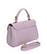 Светлолилава дамска кожена чанта-2 снимка