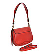 Малка червена дамска чанта от естествена кожа -2 снимка