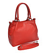Червена дамска кожена чанта-2 снимка