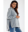 Асиметричен дамски суитшърт в сиво Tita-4 снимка
