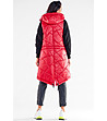 Червена дамска капитонирана грейка-2 снимка