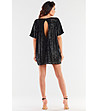 Къса ефектна рокля с пайети в черно Jina-1 снимка