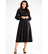 Черна рокля с буфан ръкави Tenesy-2 снимка