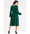 Тъмнозелена рокля с дълги ръкави Letizia-1 снимка