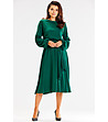 Тъмнозелена рокля с дълги ръкави Letizia-2 снимка