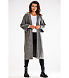 Сива дълга дамска жилетка Aurora-3 снимка