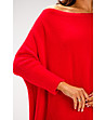 Червен оversize дамски блузон Gala-4 снимка