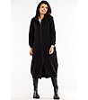 Черно дълго дамско памучно яке Clara-2 снимка