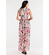 Дълга рокля в принт черешов цвят Elif-1 снимка