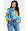 Многоцветна дамска риза в преобладаващо синьо Luise-1 снимка