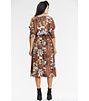 Кафява рокля с принт Diona-1 снимка