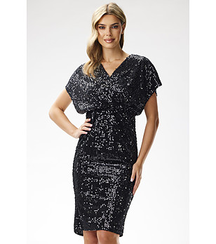 Черна рокля с паейти Dimana снимка