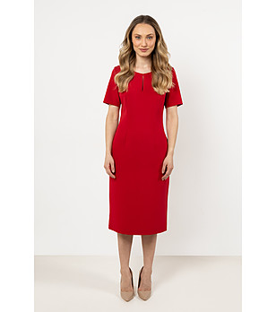 Вталена червена рокля Adele снимка