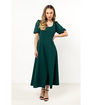 Дълга тъмнозелена рокля Ines снимка