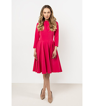 Рокля в циклама със 7/8 ръкав Lamilia снимка