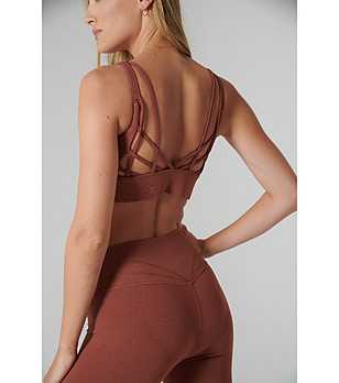 Кафяво бюстие SUZANNA с ефектен гръб снимка