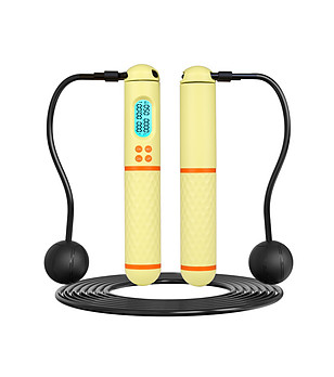 Дигитално въже за скачане в светложълто снимка