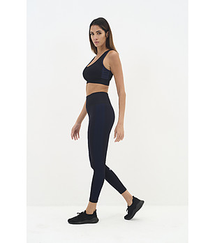 Дамски спортен клин в черно и синьо снимка