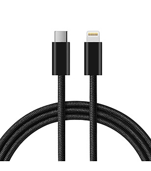 USB-C кабел за зареждане в черно снимка