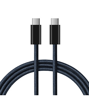 Кабел за зареждане USB-C - USB-C в тъмносиньо снимка