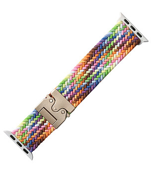 Текстилна многоцветна каишка за Apple Watch 38/40/41 mm  снимка