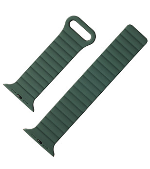 Каишка за Apple Watch в тъмнозелено и оранжево 42/44/45/49 mm  снимка