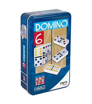 Цветно домино в метална кутия снимка