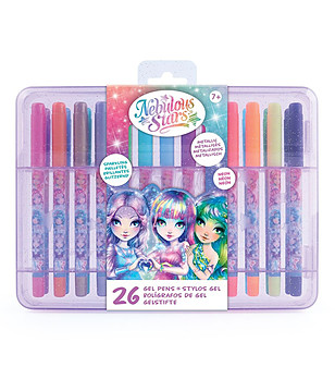 Гел химикалки блестящи и неонови и металически цветове 26 броя снимка