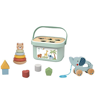 Дървен сортер и низанка 2 в 1 снимка