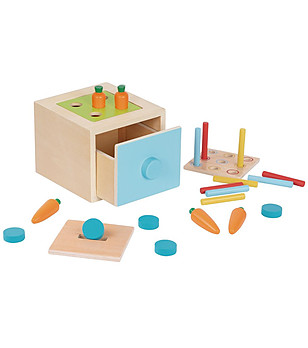 Дървена кутия за обучение Монтесори 4 в 1 снимка