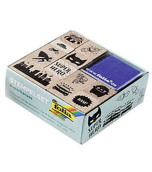 Комплект дървени печати Супер герои 14 части снимка