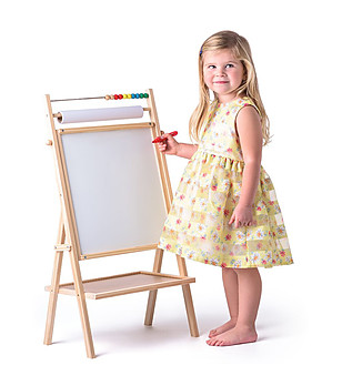 Двустранна магнитна дъска за писане с руло хартия снимка