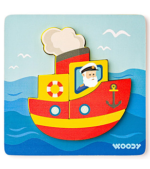 Дървен пъзел за най-малките Корабче снимка