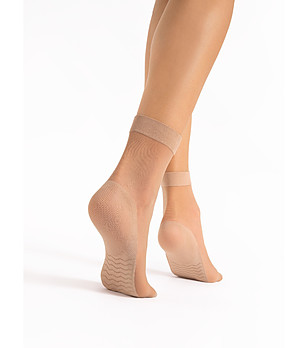 Бежови къси чорапи с масажен ефект 20 DEN снимка