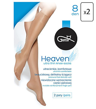 Комплект от 2 чифта къси бежови чорапи Heaven 8 DEN Daino снимка