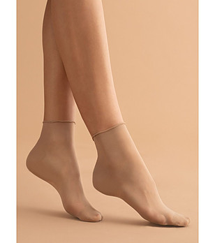 Дамски къси бежови чорапи Press Less 15 DEN снимка