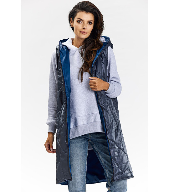 Дамска грейка с две лица в тъмносини нюанси Charlotte снимка