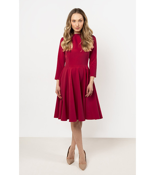 Рокля в бордо със 7/8 ръкав Lamilia снимка