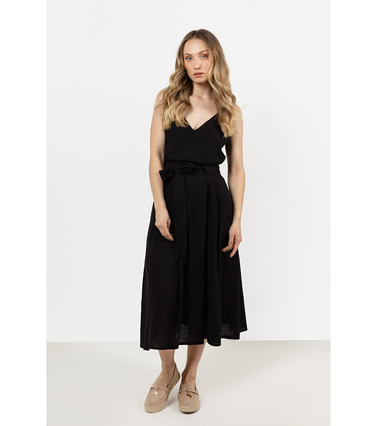 Черна памучна миди пола Denny снимка