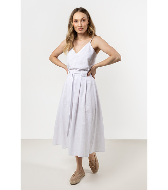 Бяла памучна миди пола Denny снимка